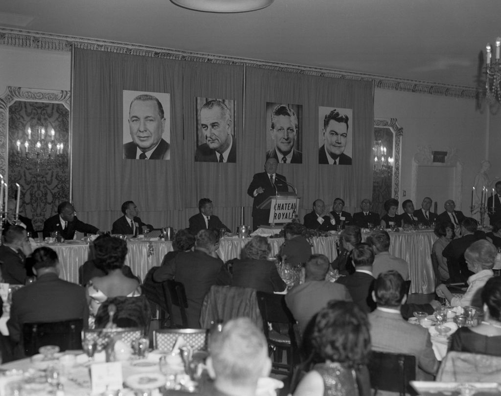 Miniature of Richard J. Daley speaks at Democratic Party banquet