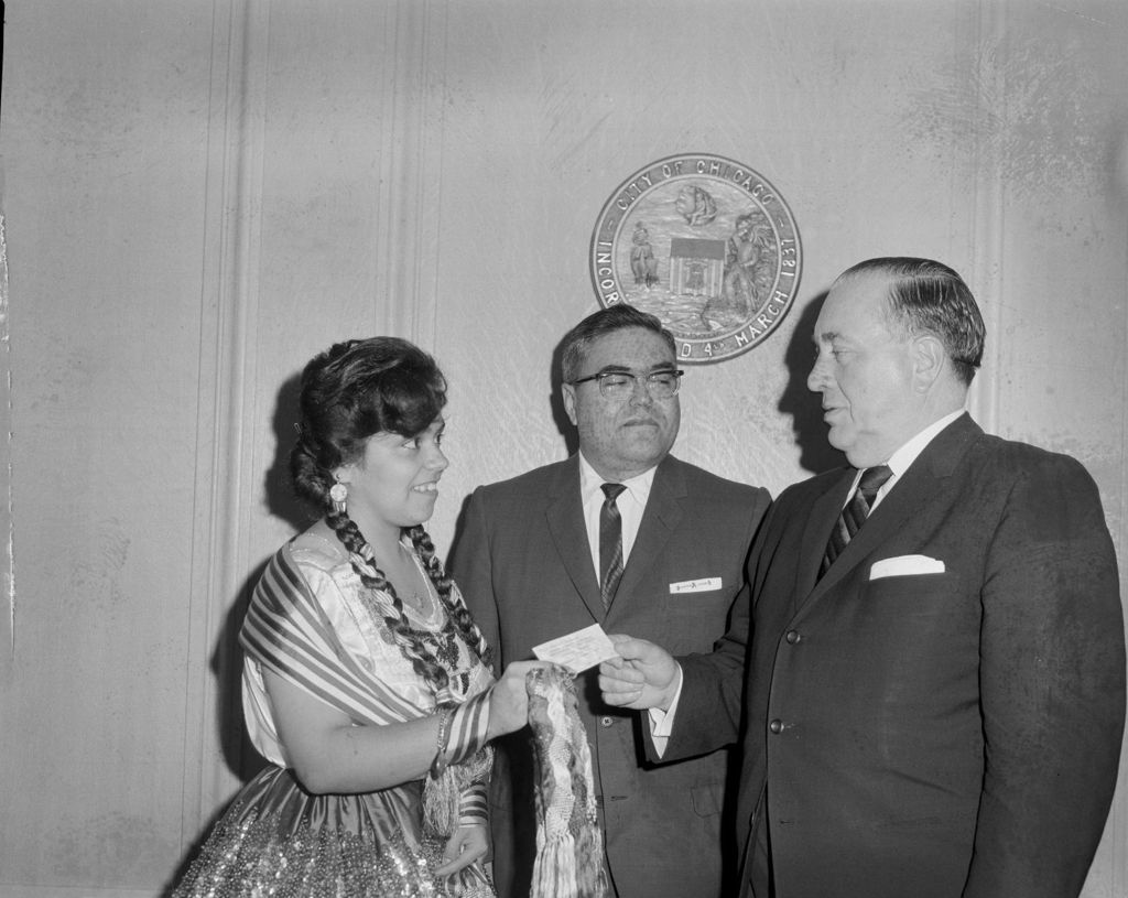 Richard J. Daley with woman in Hispanic dress