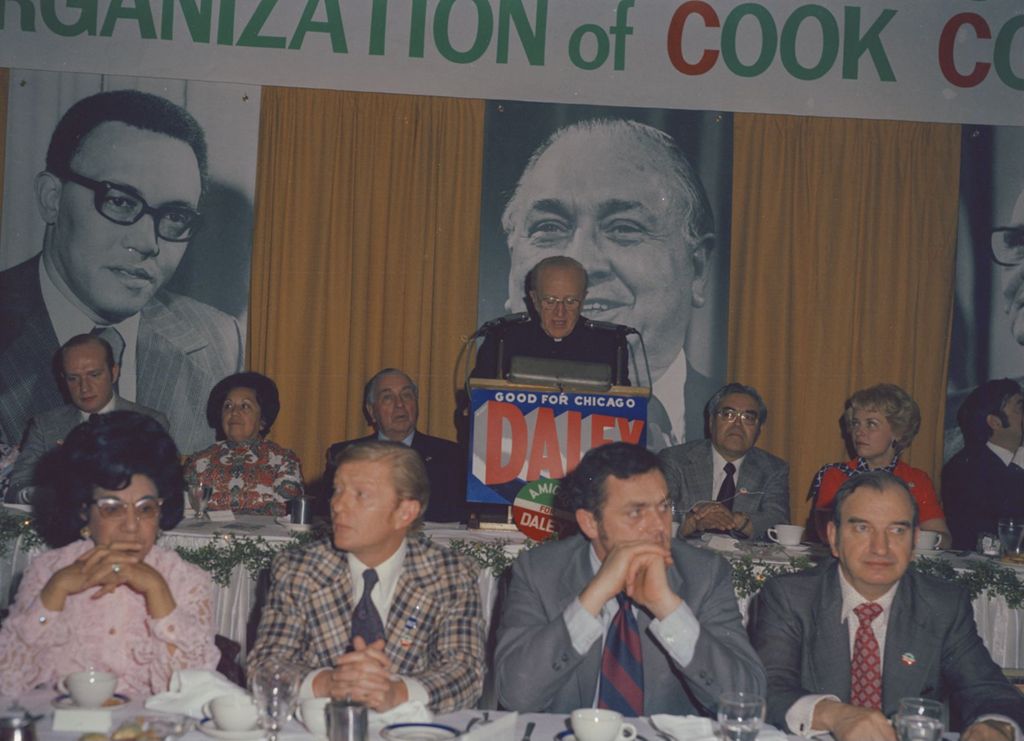 Miniature of Speaker at a Mexican American Democratic Organization of Cook County banquet
