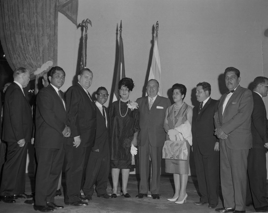 Miniature of Richard J. Daley with dignitaries at a reception
