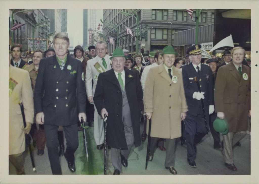 Miniature of Richard J. Daley and marchers - St. Patrick's Day parade