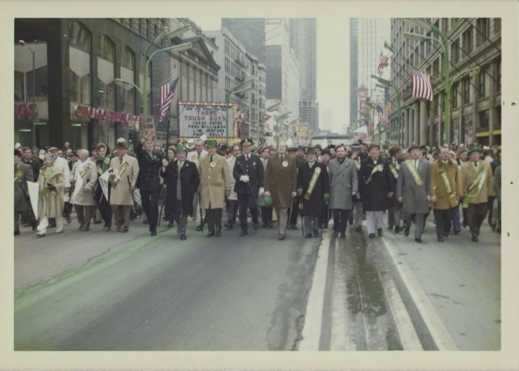 Richard J. Daley and marchers - St. Patrick's Day parade