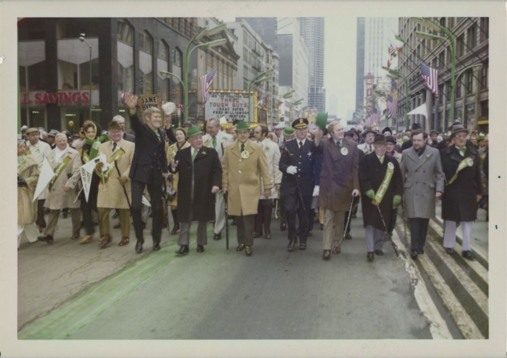 Richard J. Daley and colleagues marching - St. Patrick's Day parade