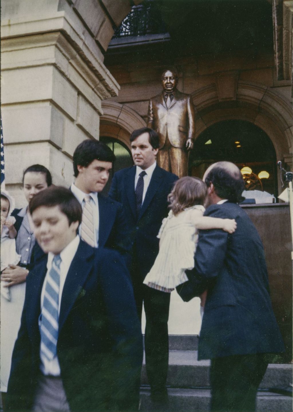 Miniature of Daley family members near the Richard J. Daley statue