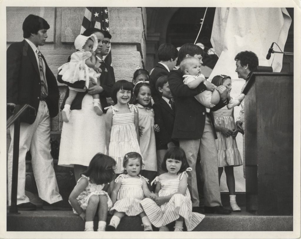 Eleanor Daley with the Daley grandchildren