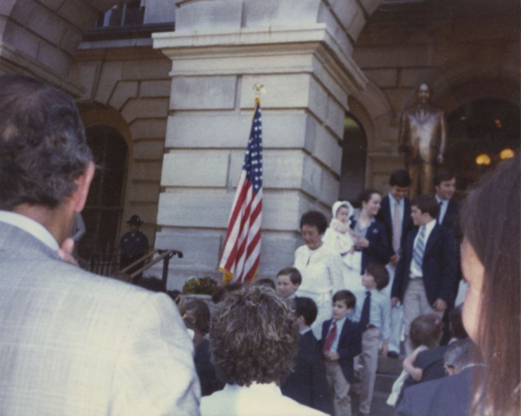 Miniature of Members of the Daley family at the Richard J. Daley statue dedication