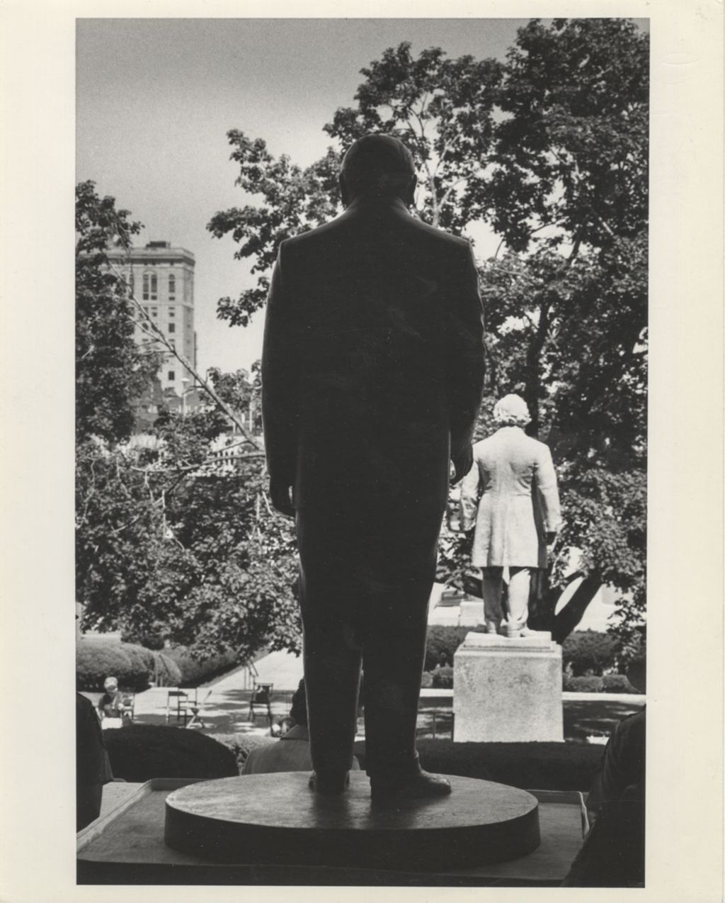 Back view of Richard J. Daley statue