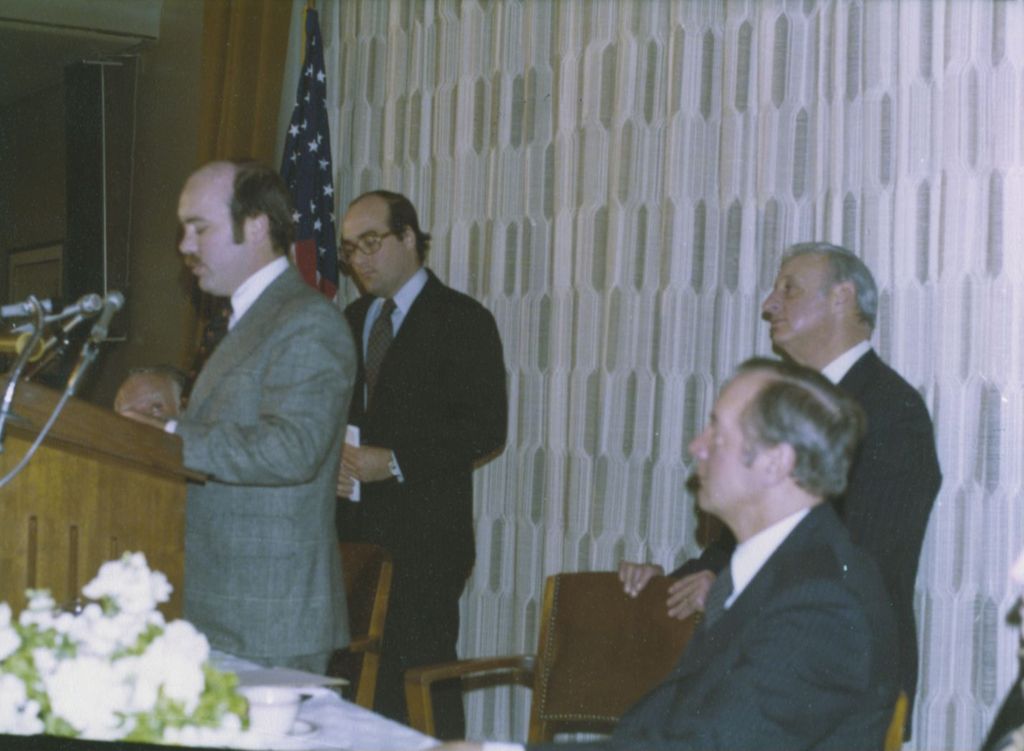 Michael Daley giving a speech at a Richard J. Daley portrait event