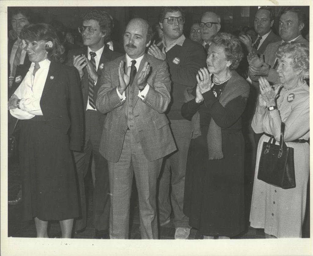 Miniature of Michael Daley, Eleanor Daley and others at a political event