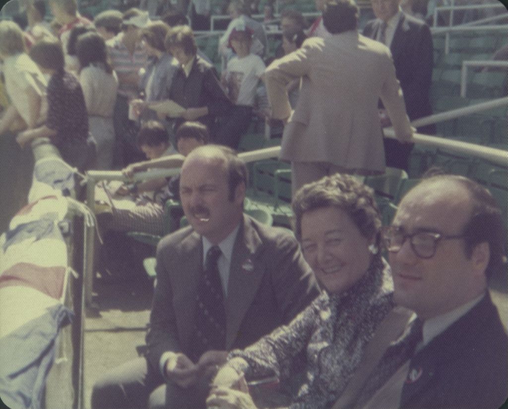 Michael Daley, Eleanor Daley, and William Daley at an Opening Day memorial for Richard J. Daley