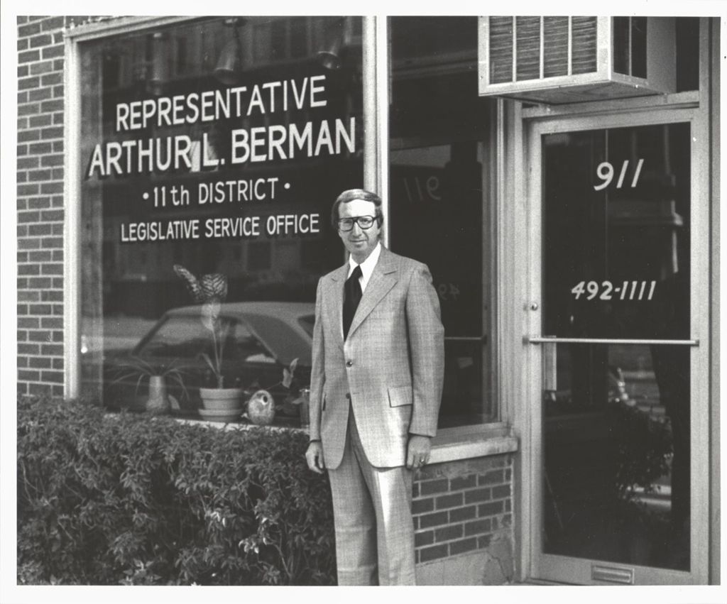 Miniature of Arthur L. Berman (11th District) in front of his legislative service office