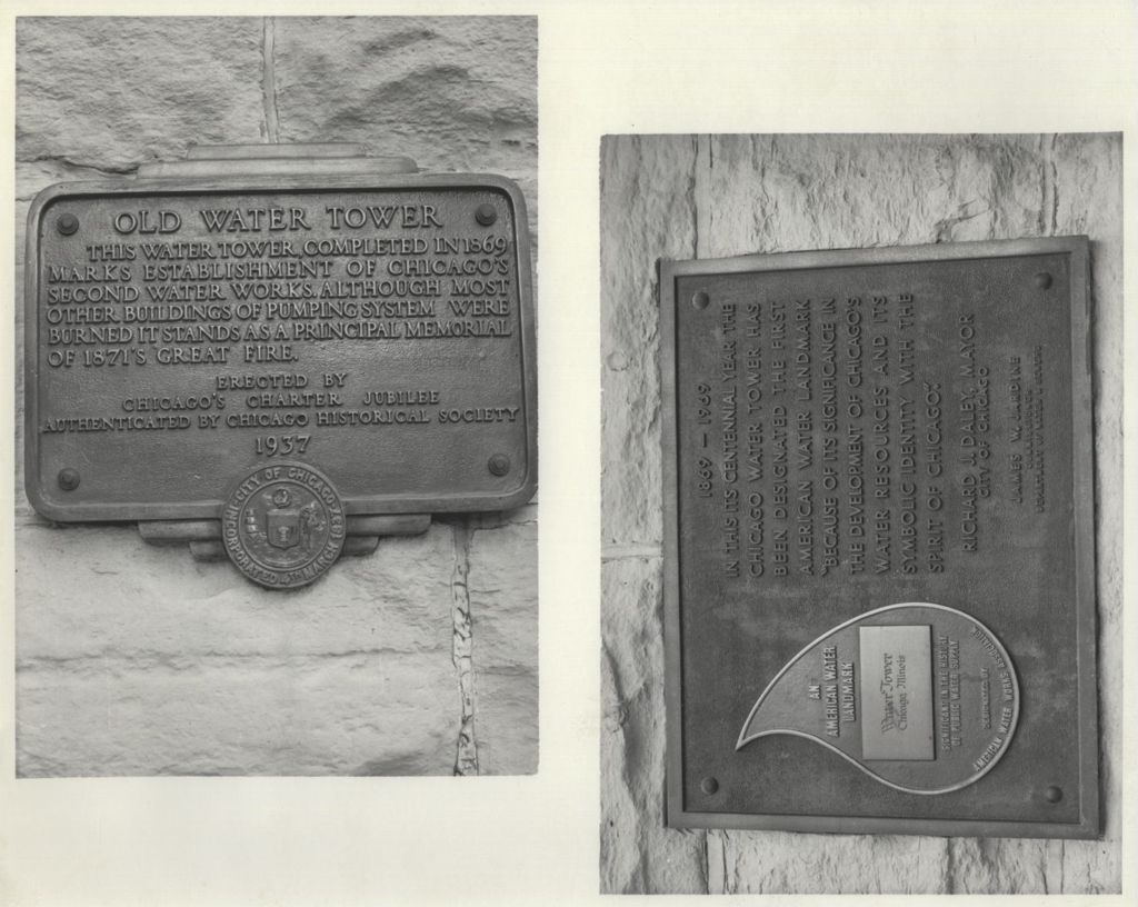 Chicago Water Tower Plaza Plaques
