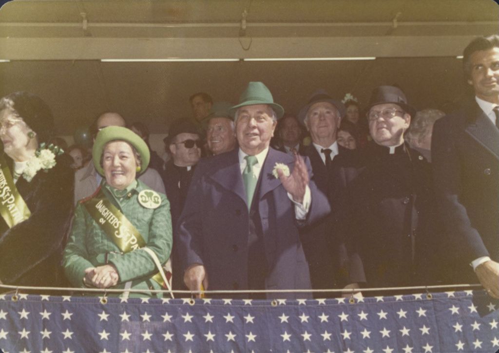 Miniature of St. Patrick's Day parade reviewing stand, Eleanor and Richard J. Daley