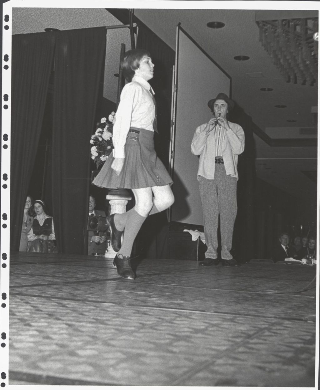 Young woman performing an Irish dance