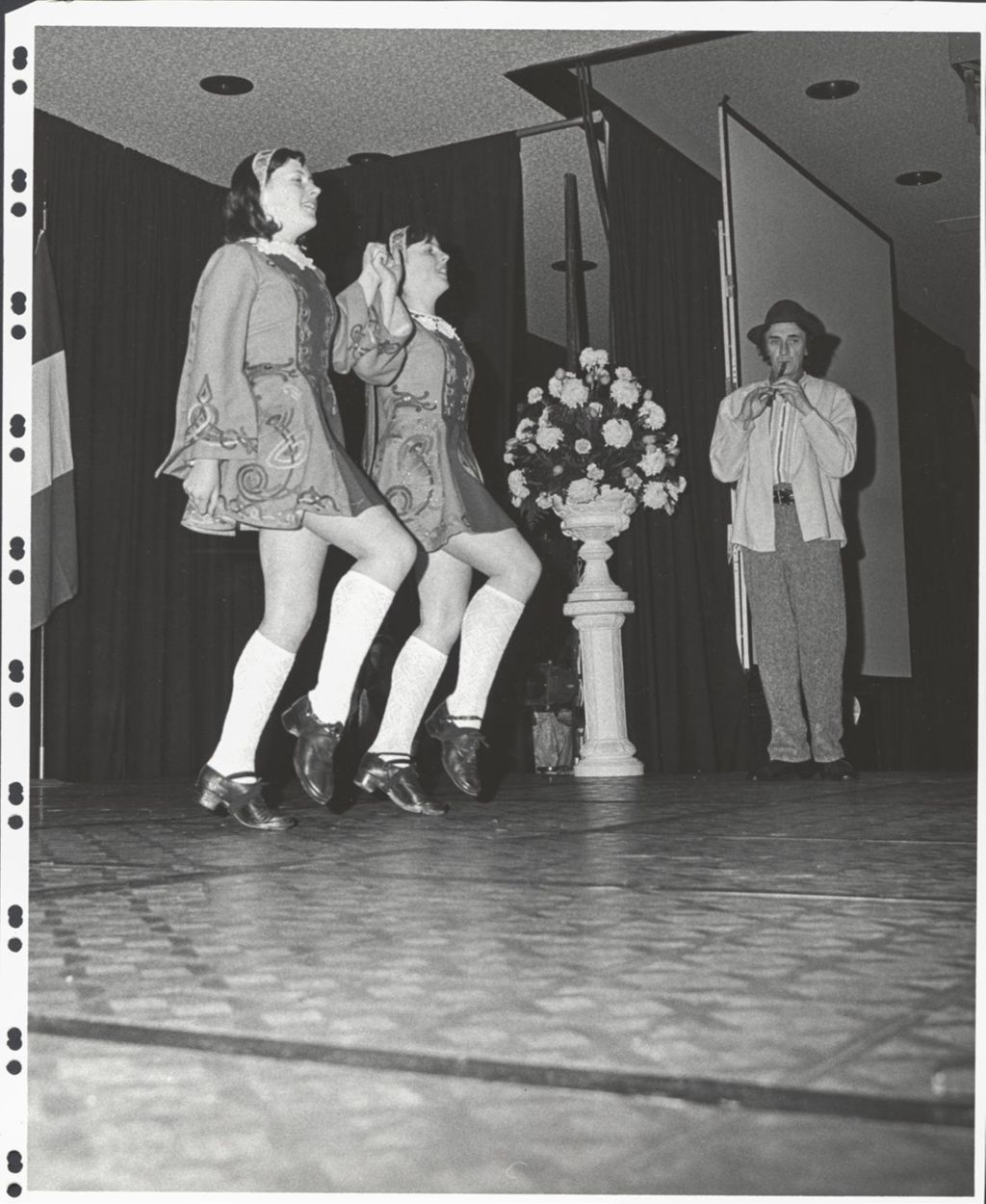 Young women performing an Irish dance