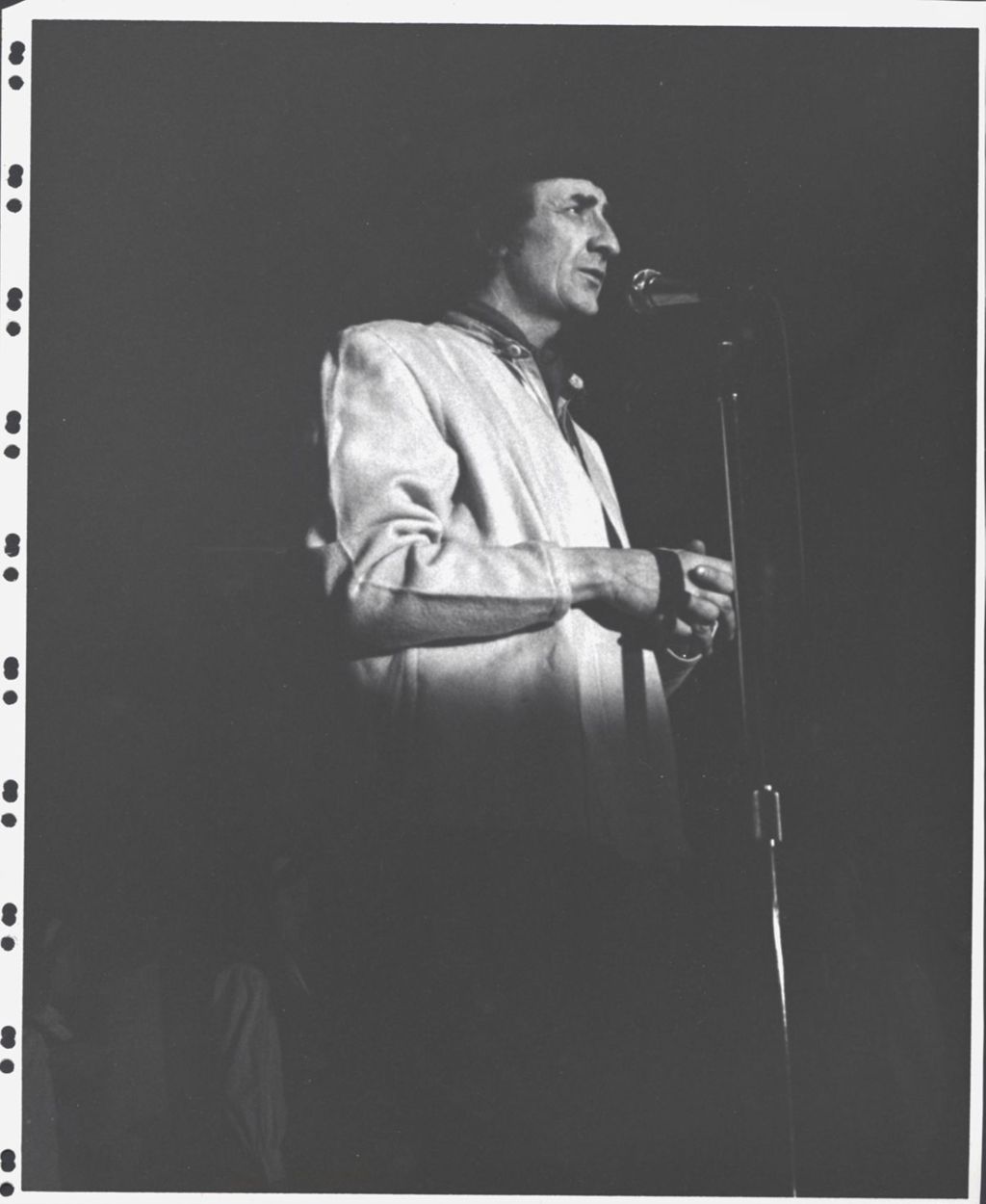 Entertainer at a microphone
