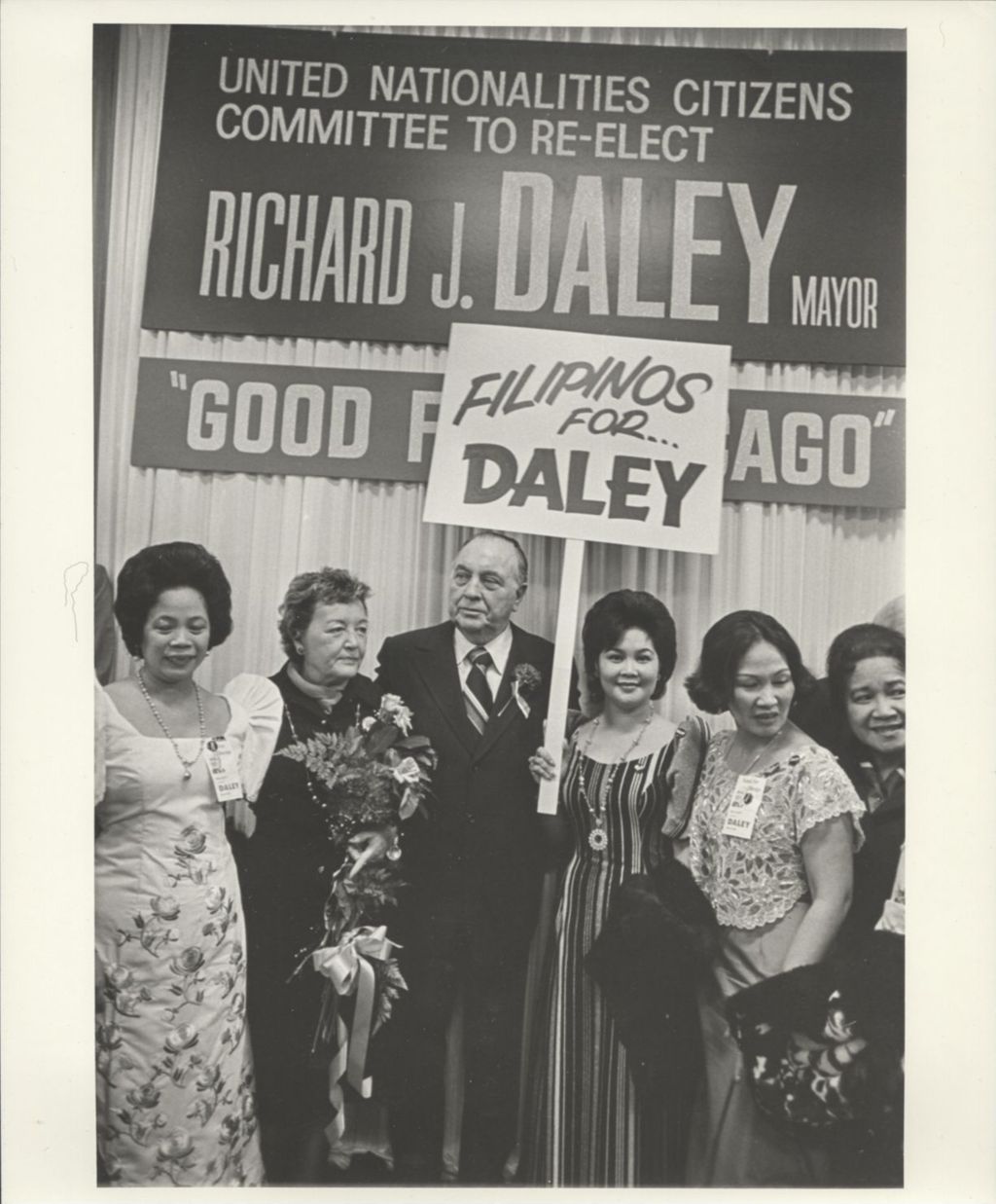 Richard J. and Eleanor Daley with others at a United Nationalities Citizens Committee campaign event