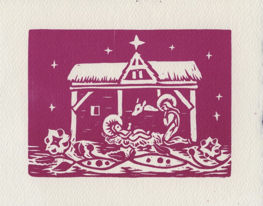 Christmas card with a Nativity scene