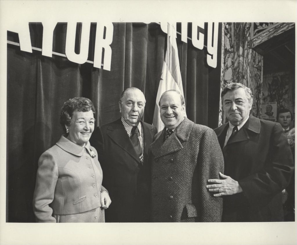 Miniature of Richard J. and Eleanor Daley with Frank Annunzio