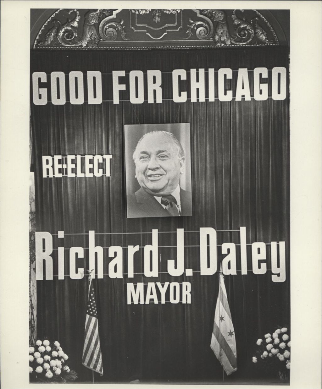 Stage at Richard J. Daley re-election event