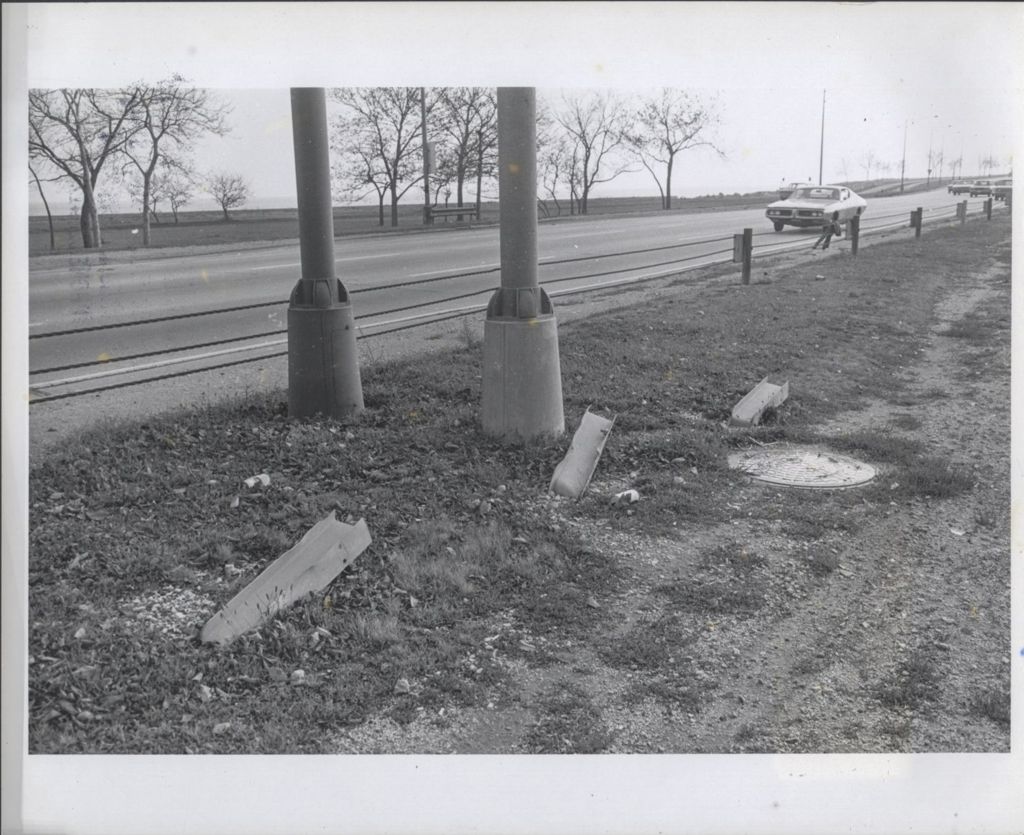 Highway view with guardrail