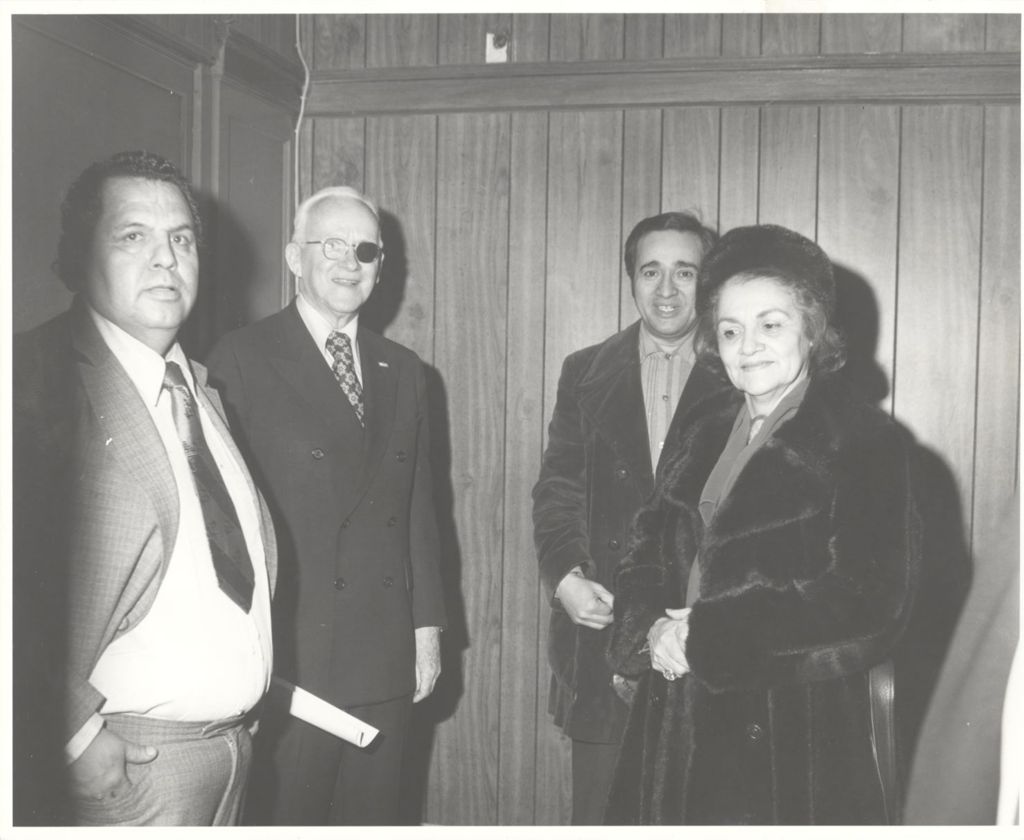 Miniature of Mexican American Democratic Organization mayoral campaign event, Col. Jack Reilly with others
