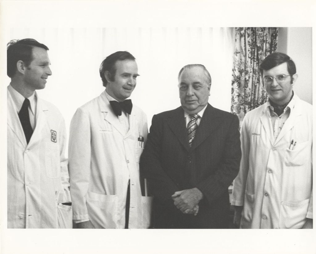 Miniature of Richard J. Daley with surgical residents at Rush-Presbyterian-St. Luke's Medical Center