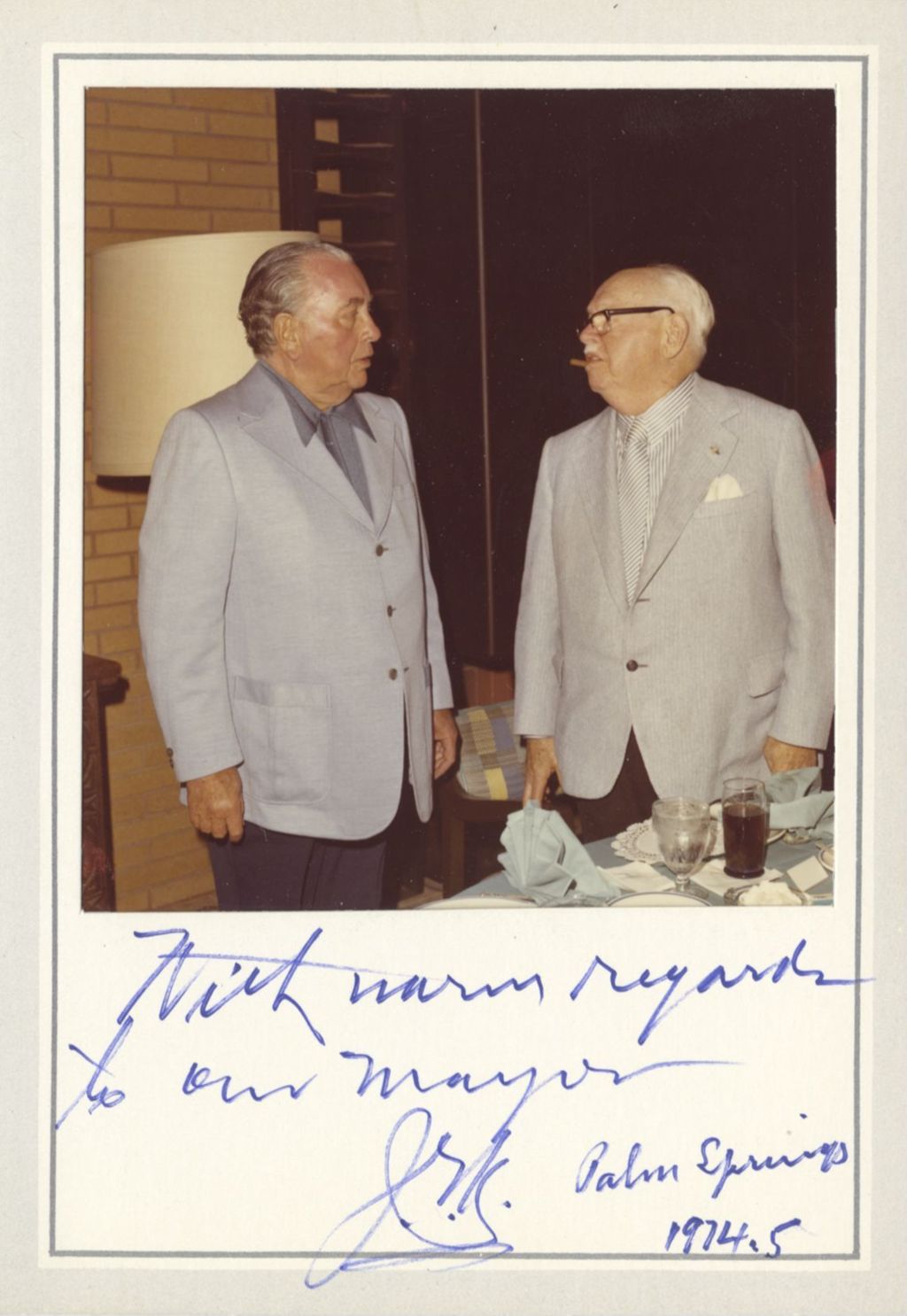 Miniature of Richard J. Daley and James Kemper in Palm Springs