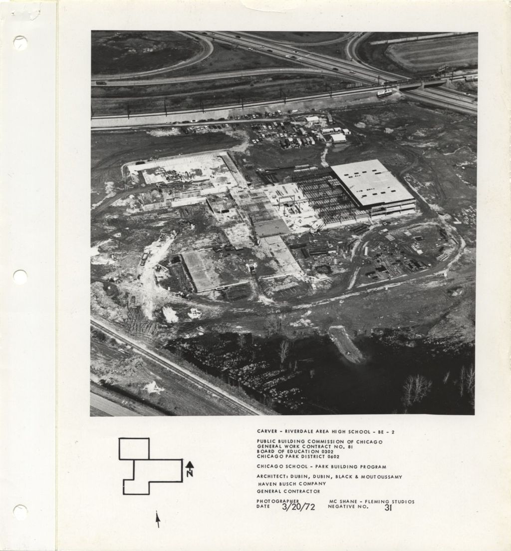 Carver-Riverdale Area High School during construction