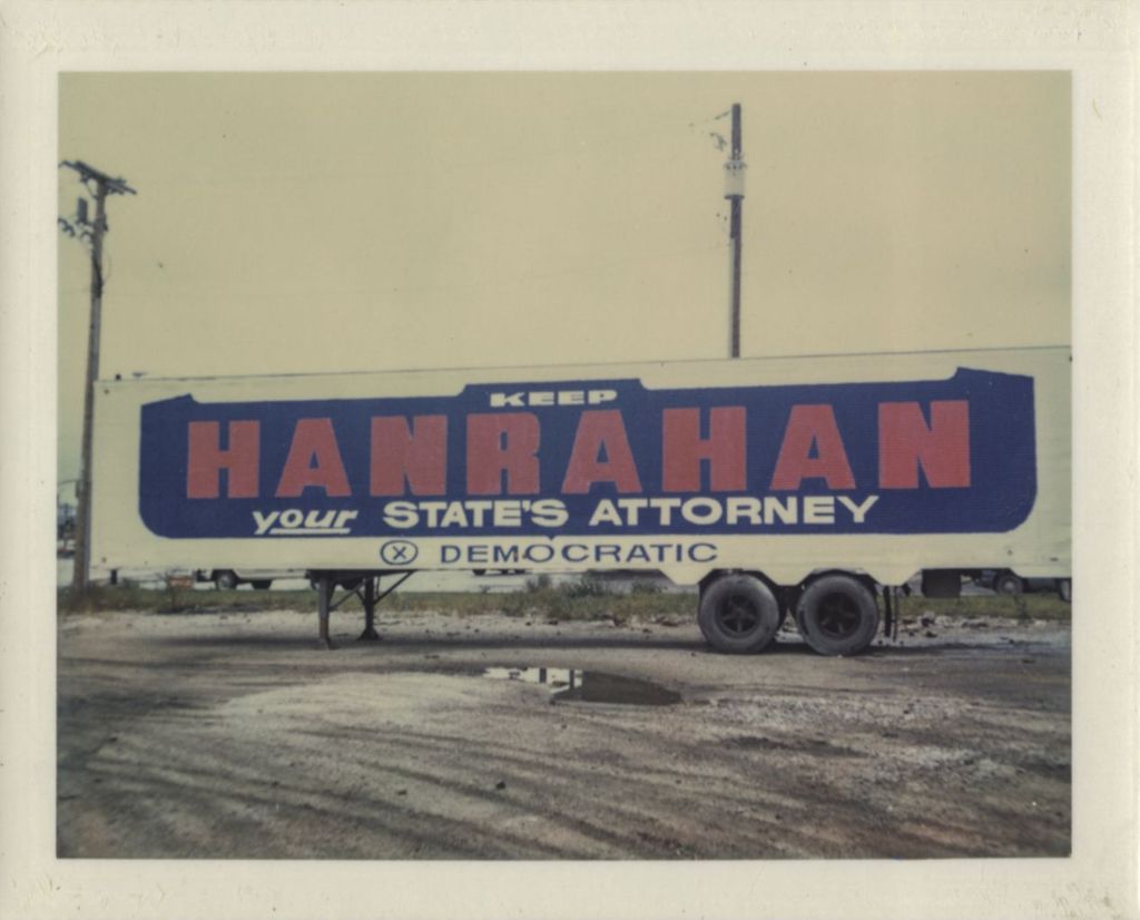 Miniature of Democratic campaign sign, Hanrahan for State's Attorney