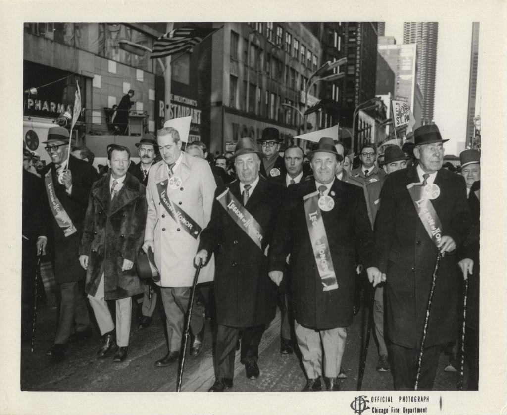 Miniature of St. Patrick's Day Parade, Richard J. Daley and others marching