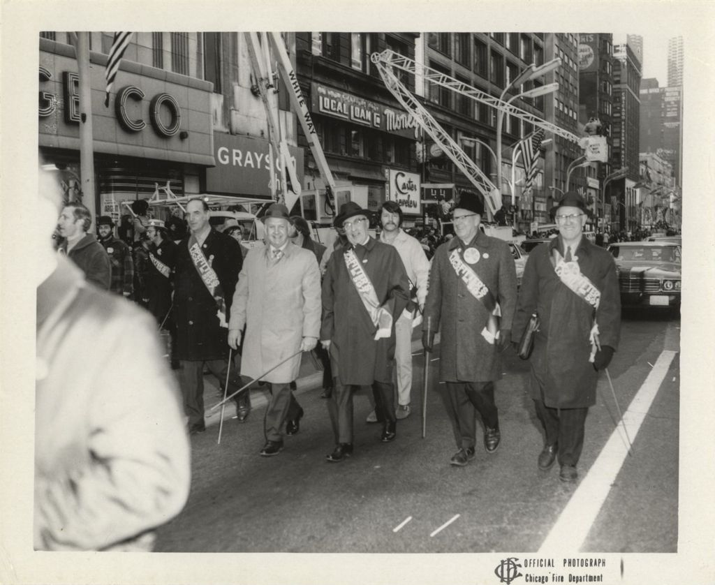 St. Patrick's Day Parade, members of the Pipefitters Union marching