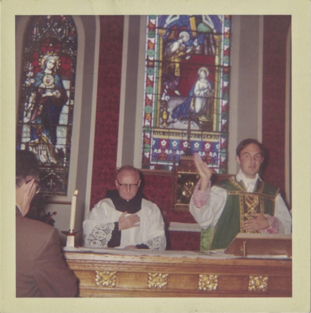Miniature of Father John Daly celebrating his first Mass