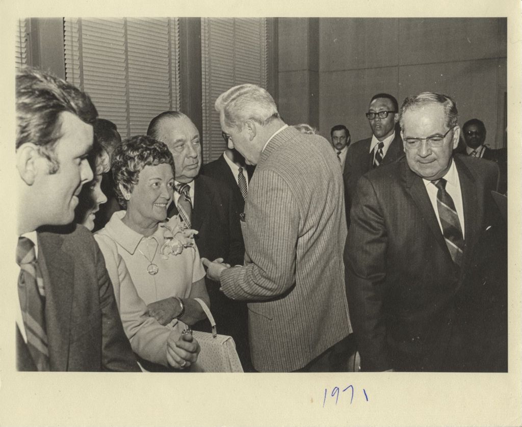 Fifth mayoral inauguration reception, Richard J. Daley and George Dunne