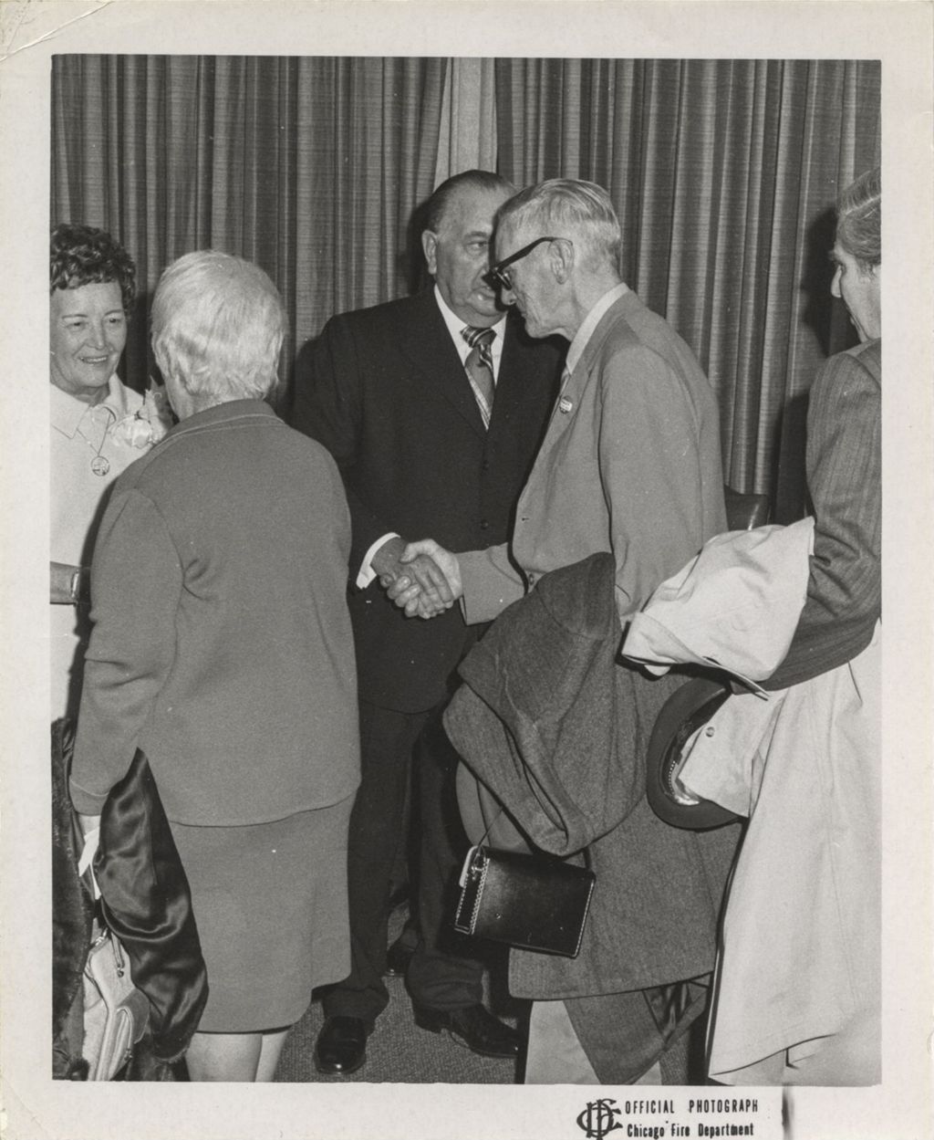 Fifth mayoral inauguration reception, Eleanor and Richard J. Daley greeting well-wishers