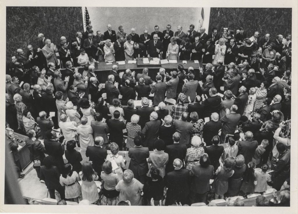 Miniature of Fifth mayoral inauguration of Richard J. Daley, standing ovation from audience