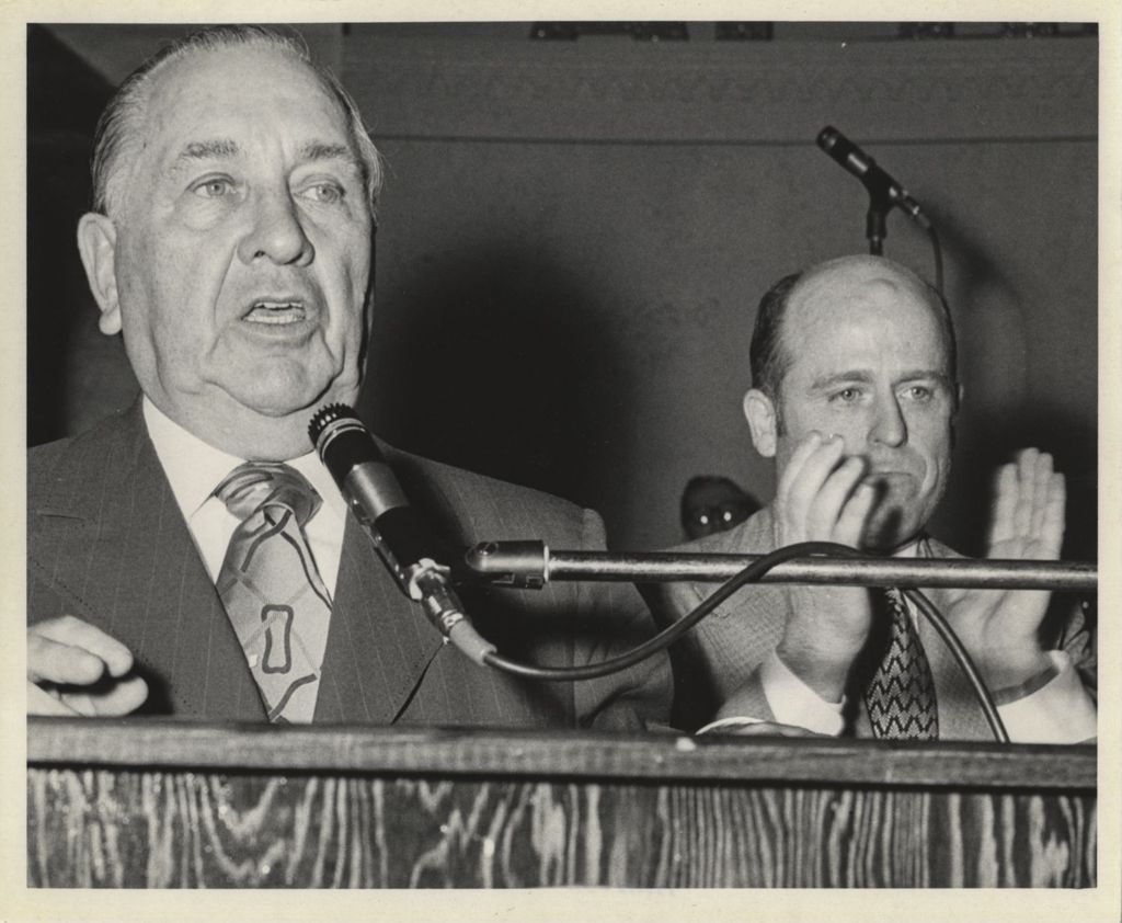 Miniature of Re-election rally at the Aragon Ballroom, Richard J. Daley speaking