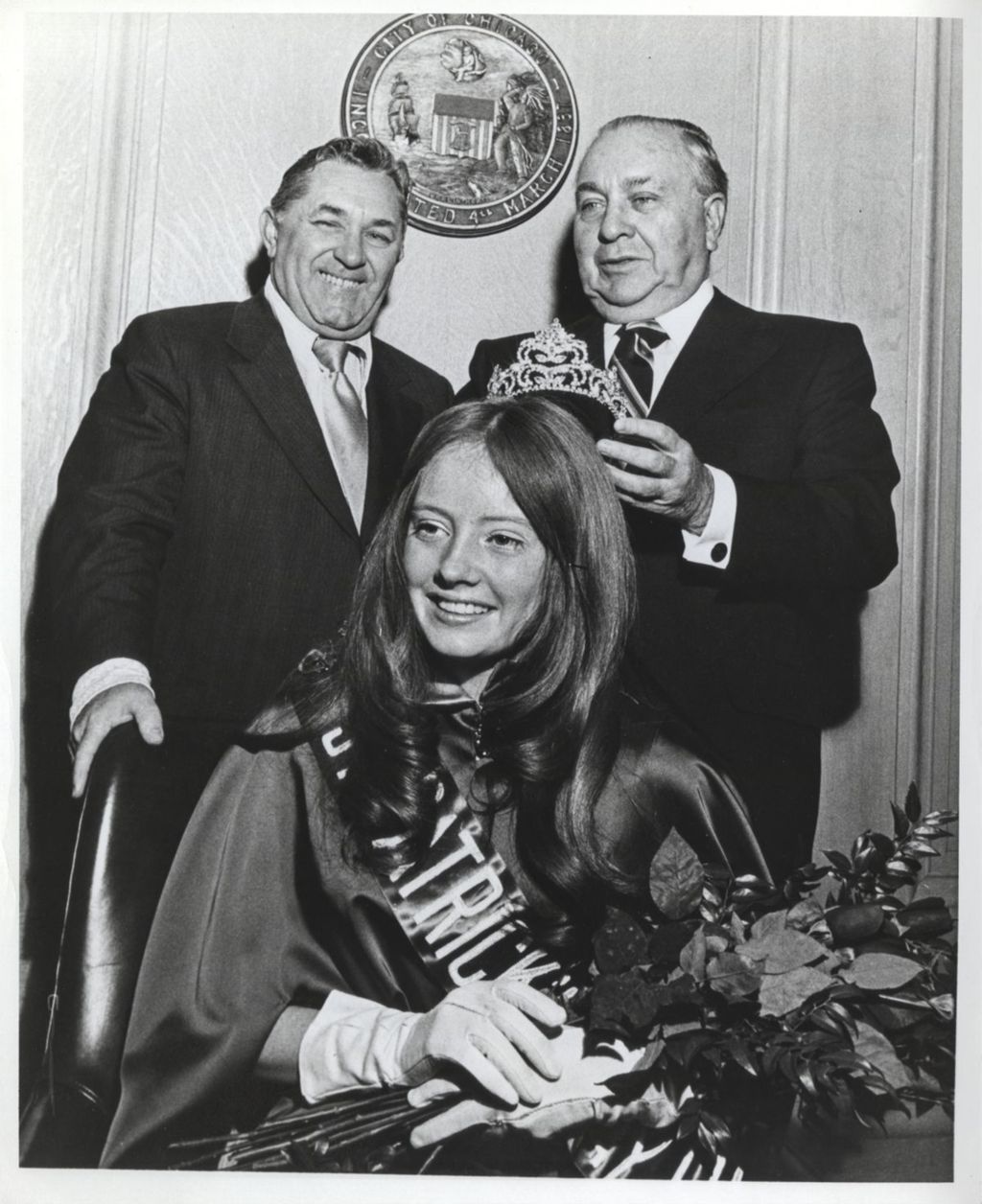 Miniature of Richard J. Daley crowns a St. Patrick's Day Queen