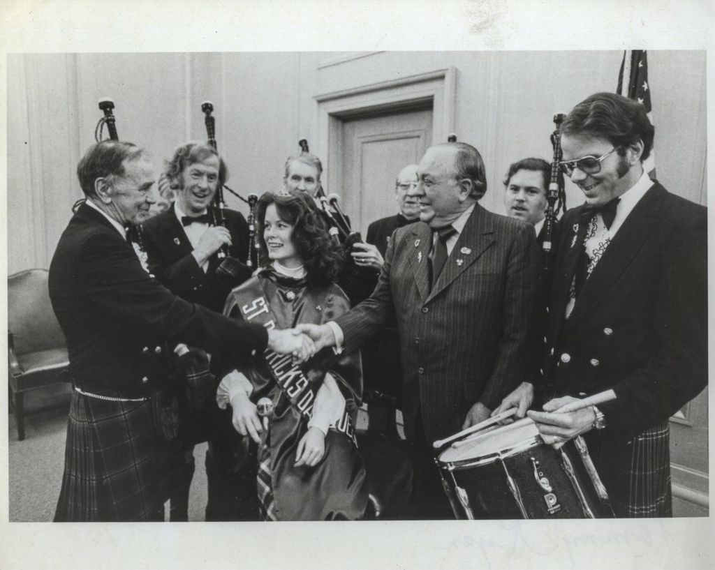 Miniature of Richard J. Daley with the Shannon Rovers pipe band