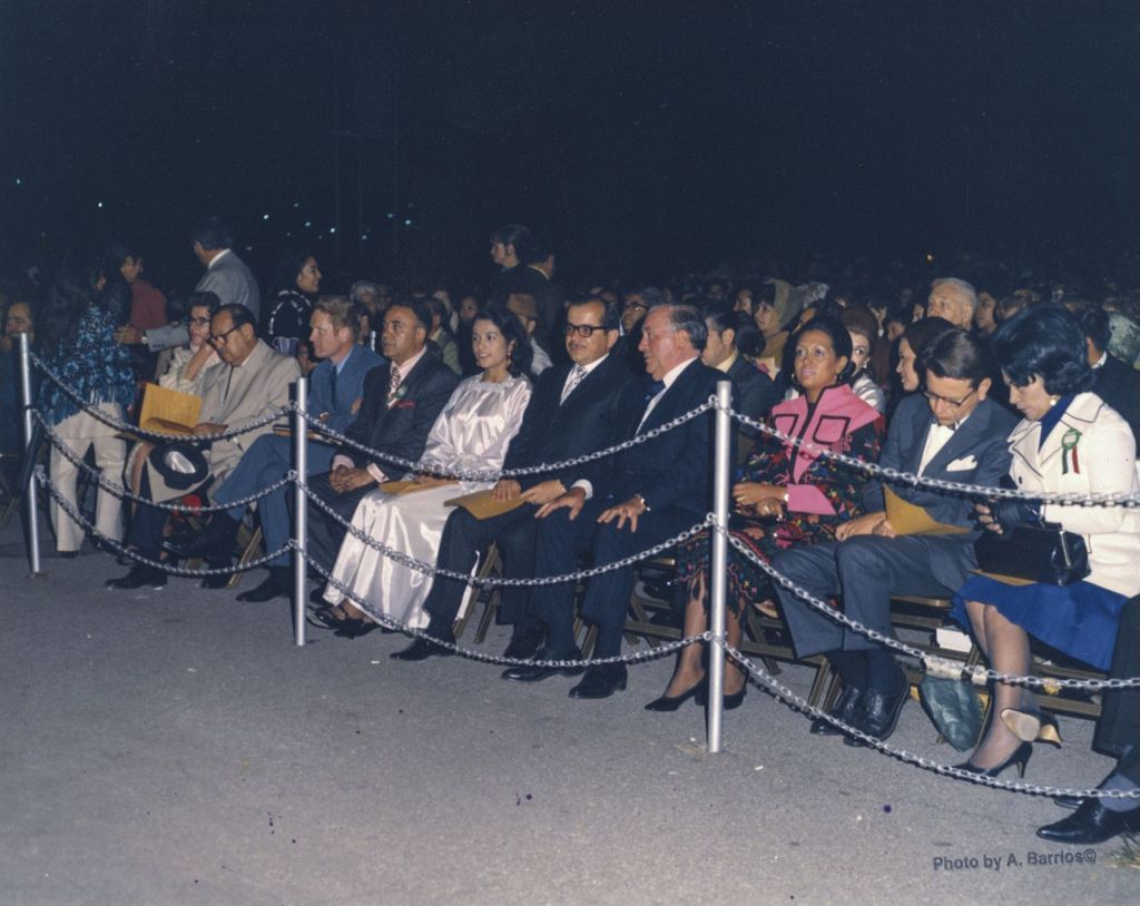 Richard J. Daley with others in an audience