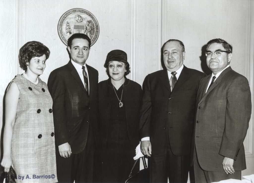 Miniature of Richard J. Daley with others in his office