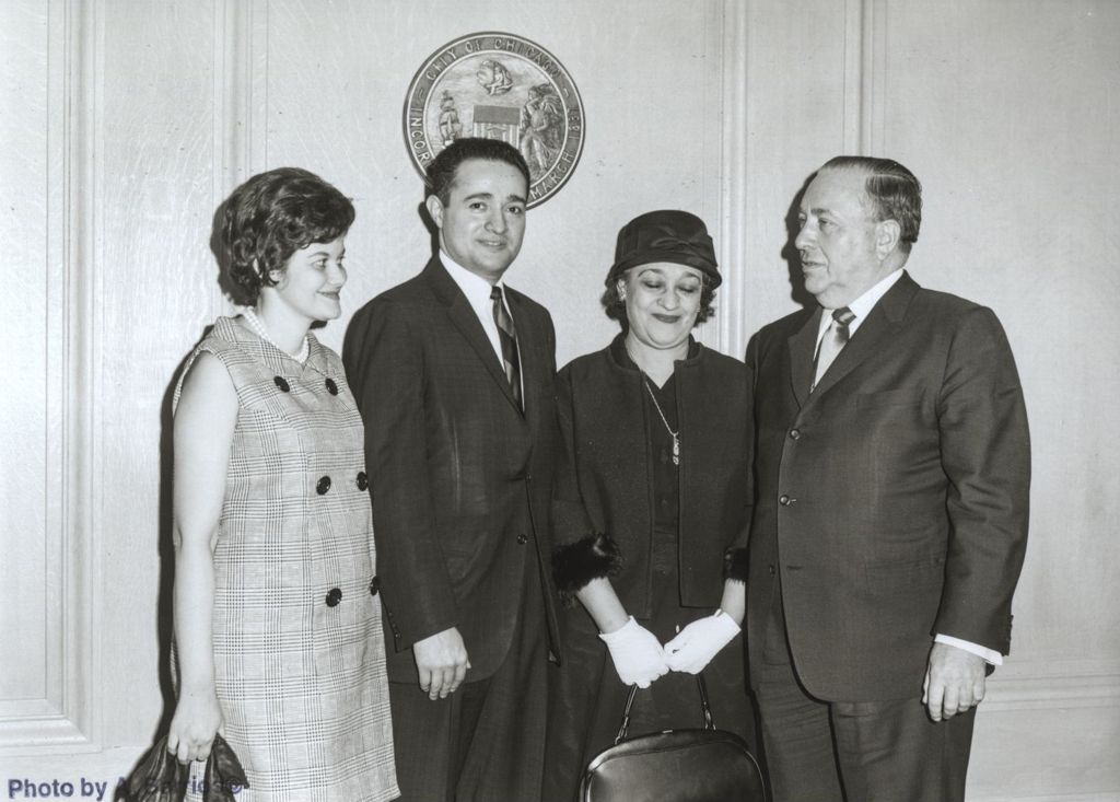 Miniature of Richard J. Daley with others in his office