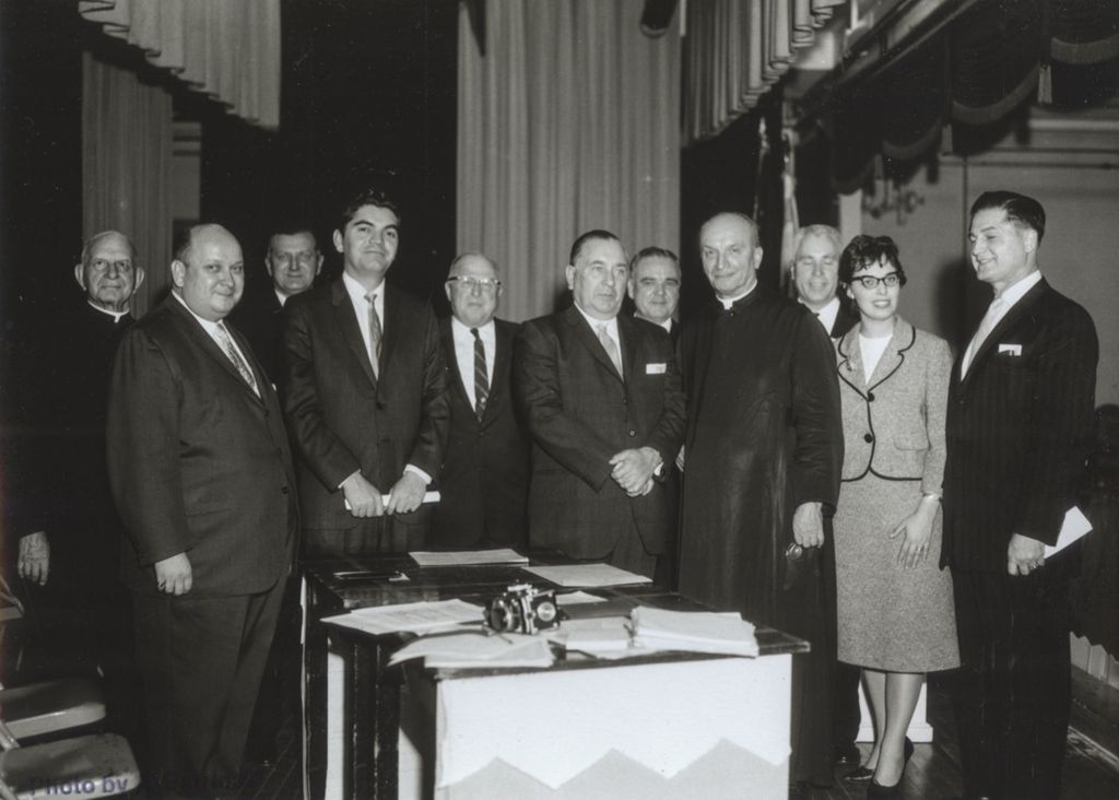 Richard J. Daley with a group of people