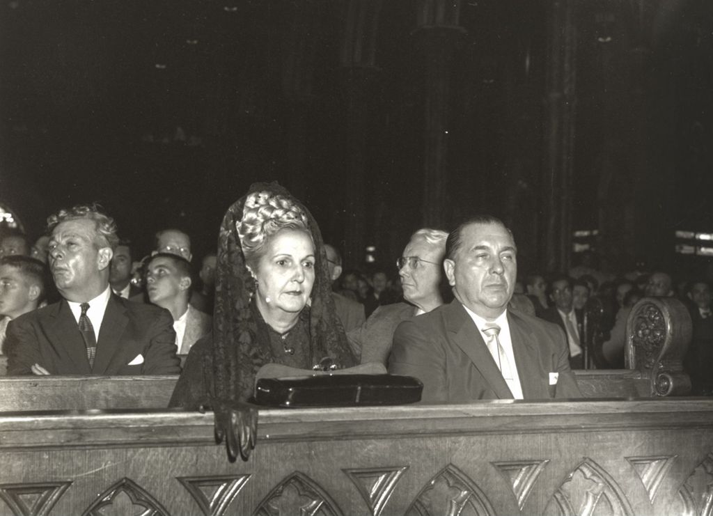 Richard J. Daley and Felisa Rincón de Gautier at a church service