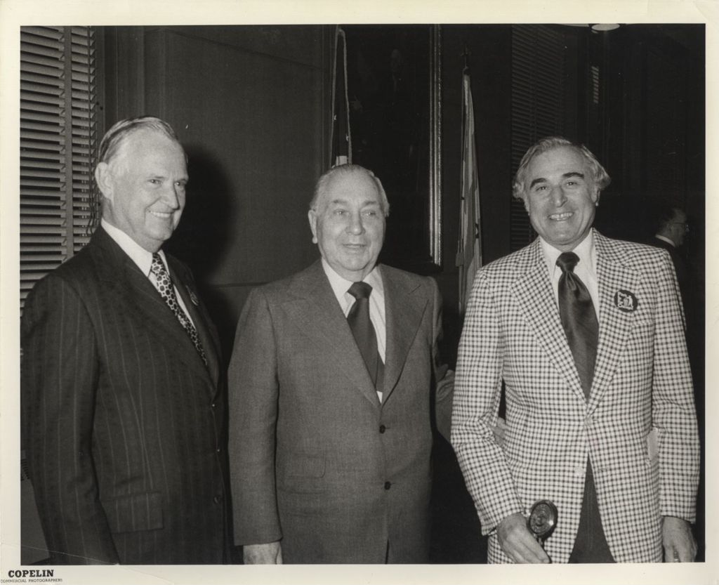 Miniature of Richard J. Daley with two men