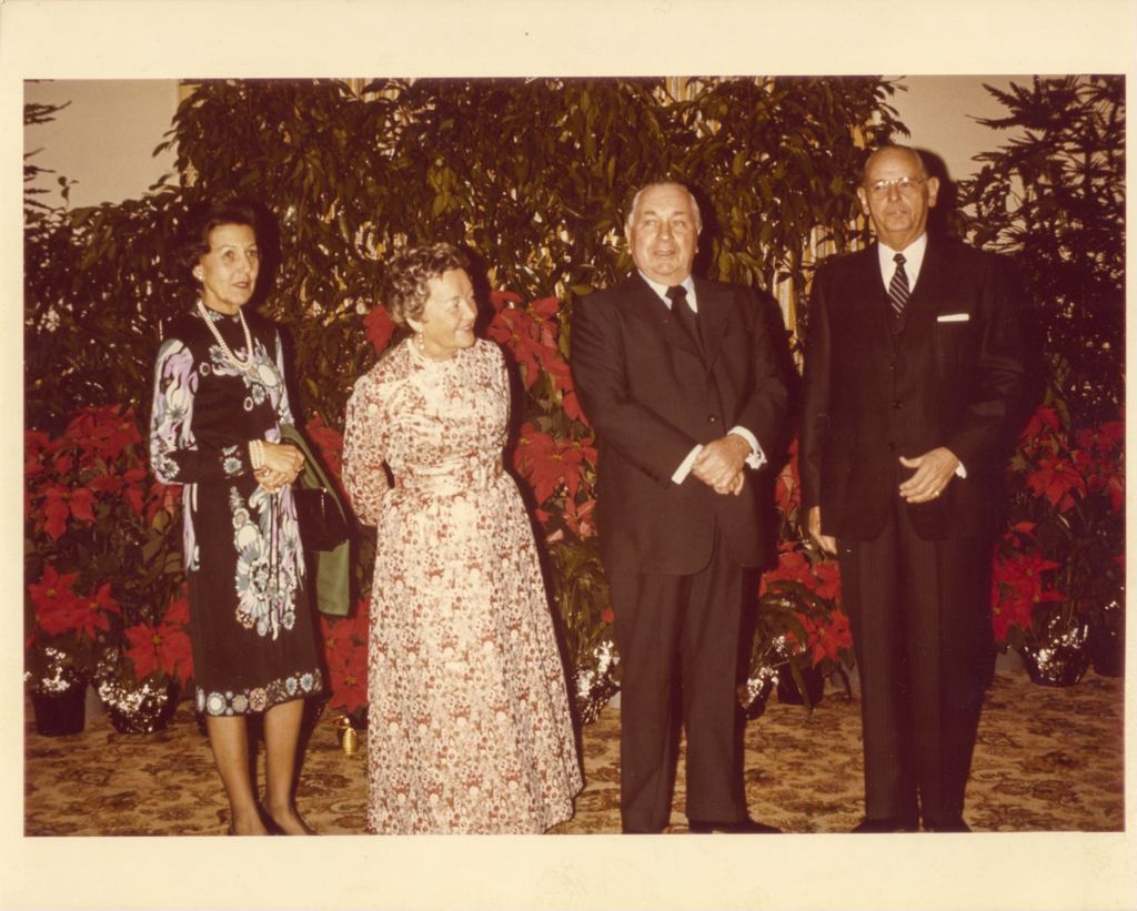 Miniature of Consular Corps Christmas reception, Richard J. and Eleanor Daley with others