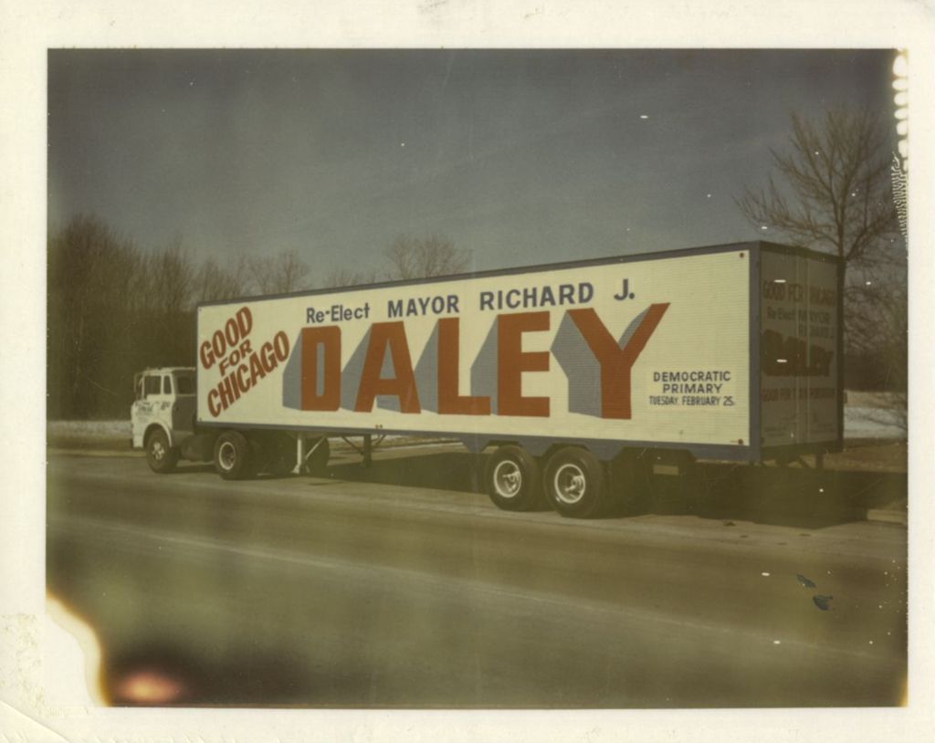 Miniature of Campaign sign for Richard J. Daley on a semi truck