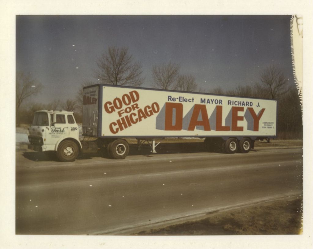 Miniature of Campaign sign for Richard J. Daley on a semi truck