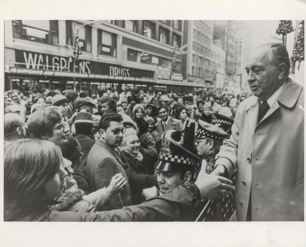 Miniature of Richard J. Daley and crowd on State Street