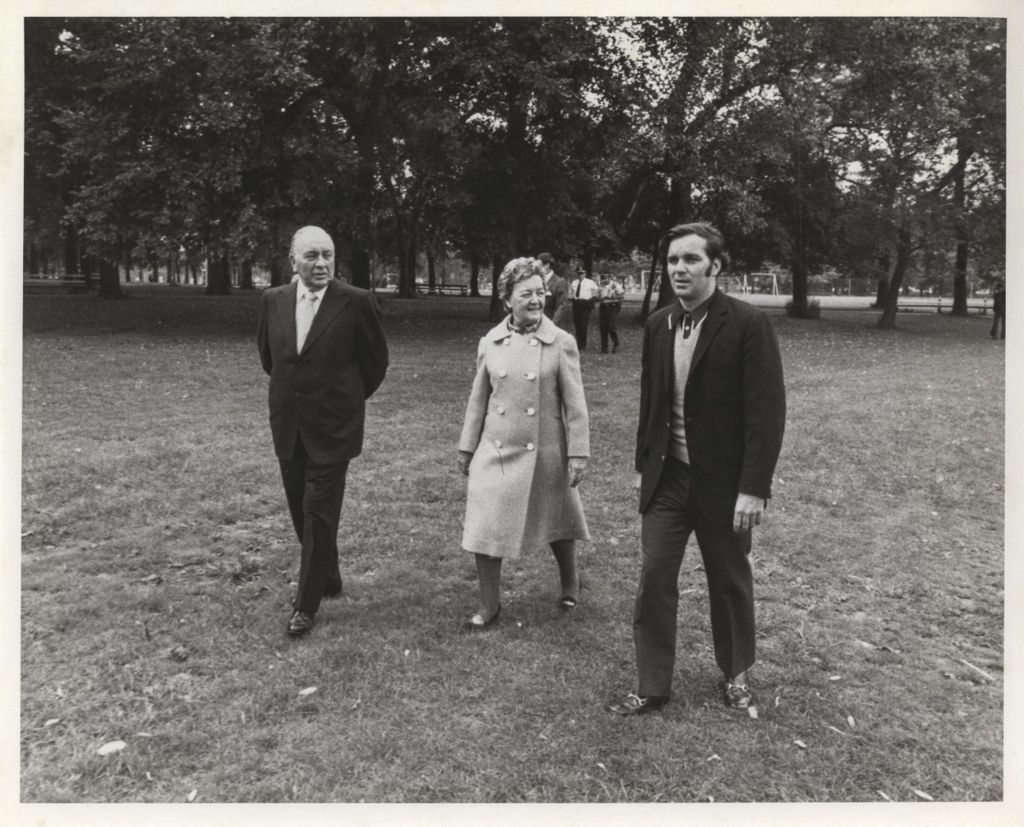 Miniature of Richard J. Daley, Eleanor Daley, and Richard M. Daley at McKinley Park